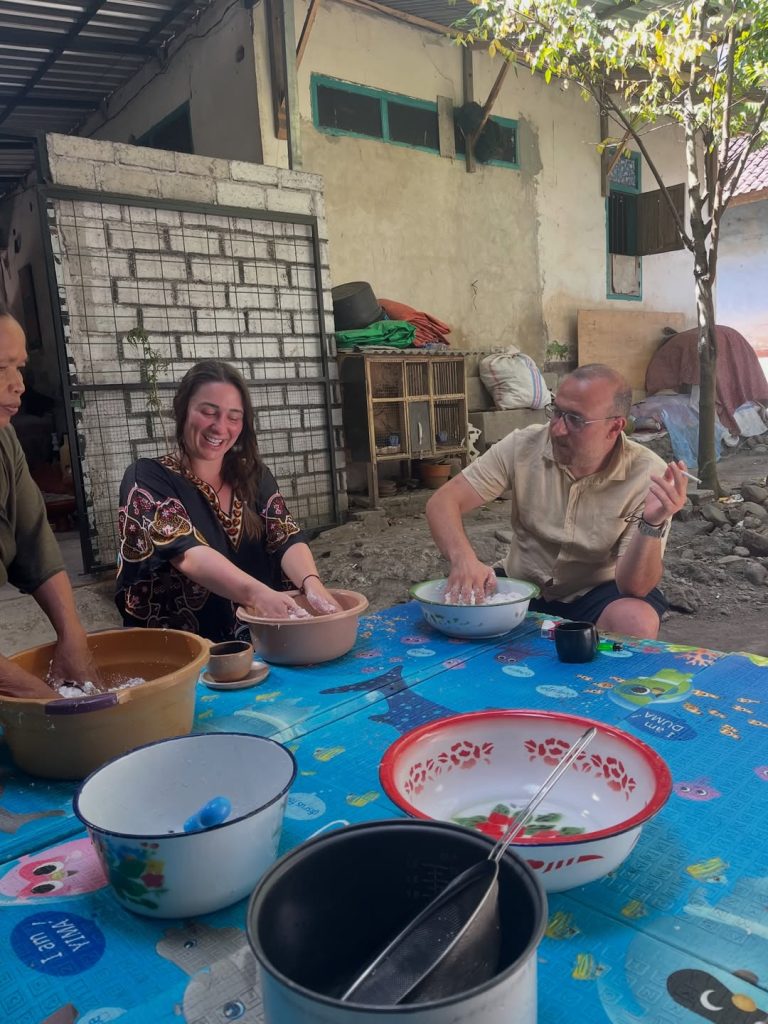 Traditional village atmosphere in Penujak, Lombok.